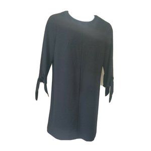 Ronni Nicole Black Shift Dress Polyester Size 14 Tie Sleeves